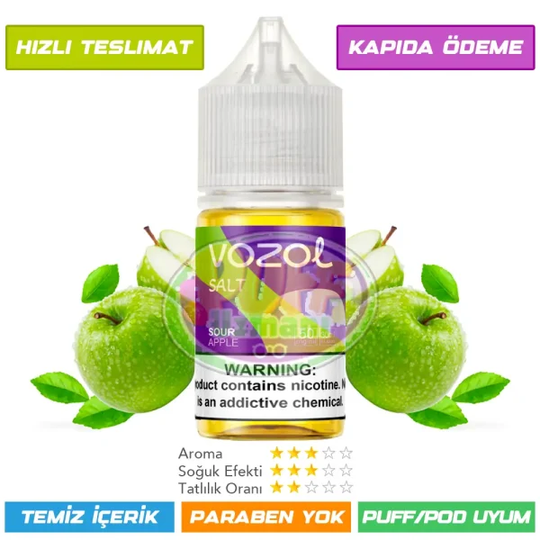 Vozol Likit Ekşi Elma Aromalı 30ml