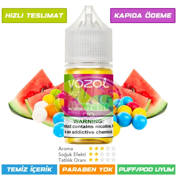 Vozol Likit Karpuzlu Sakız Aromalı 30ml