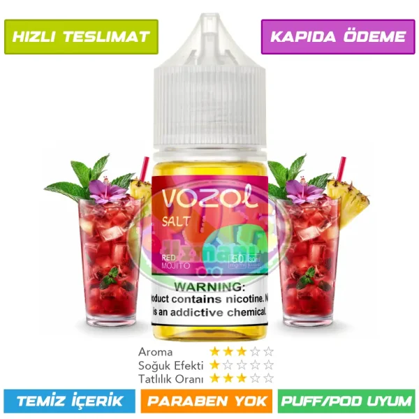 Vozol Likit Kırmızı Mojito Aromalı 30ml