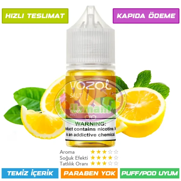 Vozol Likit Limon ve Nane Aromalı 30ml