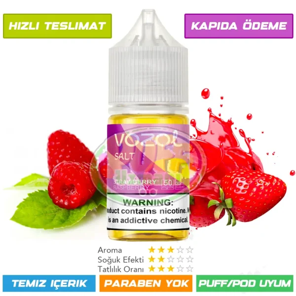 Vozol Likit Çilek Ahududu Aromalı 30ml