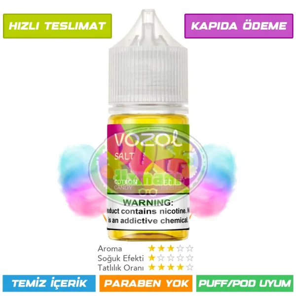 Vozol Likit Pamuk Şekeri Aromalı 30ml