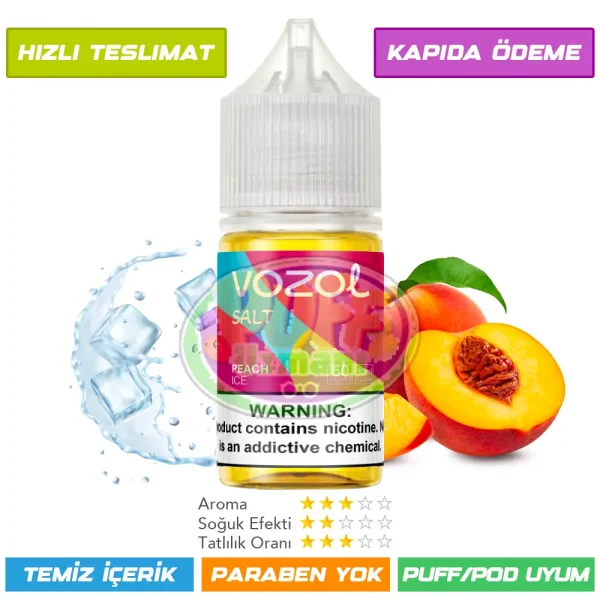 Vozol Likit Buzlu Şeftali Aromalı 30ml